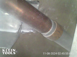 Polybutylene piping found during an inspection